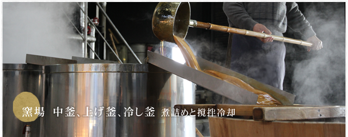 窯場 中釜、上げ釜、冷やし釜、 荷詰めと撹拌冷却